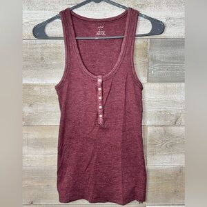 Aerie Ribbed Henley Button-Front Tank Top